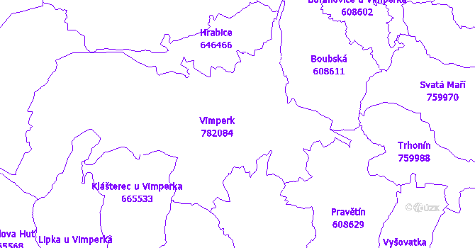 Katastrální mapa Vimperk