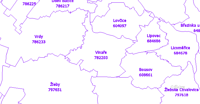 Katastrální mapa Vinaře
