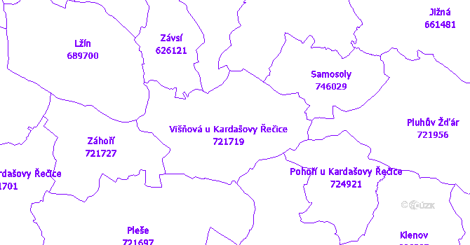 Katastrální mapa Višňová