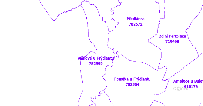 Katastrální mapa Višňová