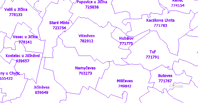 Katastrální mapa Vitiněves
