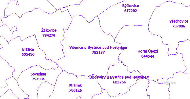 Katastrální mapa Vítonice
