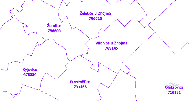 Katastrální mapa Vítonice