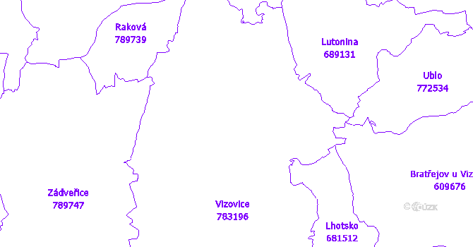 Katastrální mapa Vizovice
