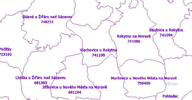 Katastrální mapa Vlachovice