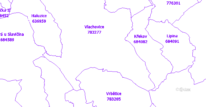 Katastrální mapa Vlachovice