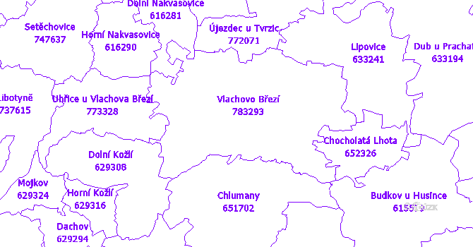 Katastrální mapa Vlachovo Březí