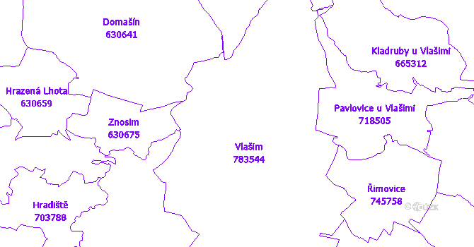 Katastrální mapa Vlašim