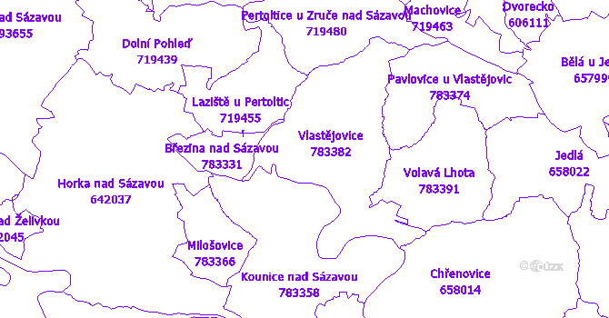 Katastrální mapa Vlastějovice