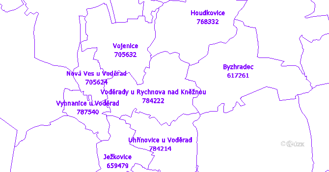 Katastrální mapa Voděrady