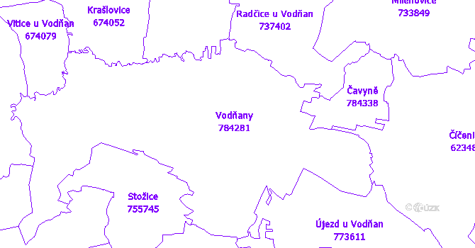 Katastrální mapa Vodňany