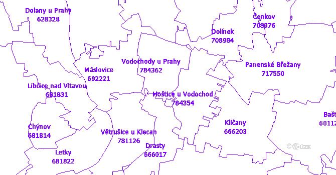 Katastrální mapa Vodochody