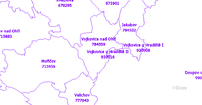 Katastrální mapa Vojkovice