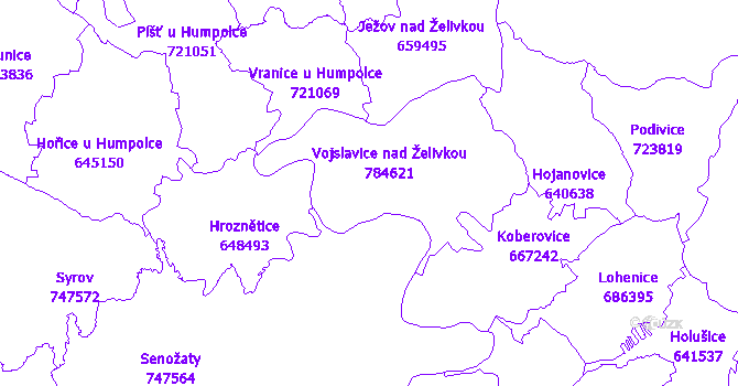 Katastrální mapa Vojslavice