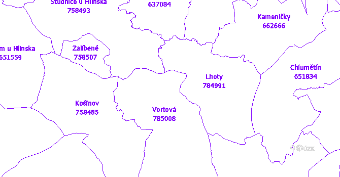 Katastrální mapa Vortová