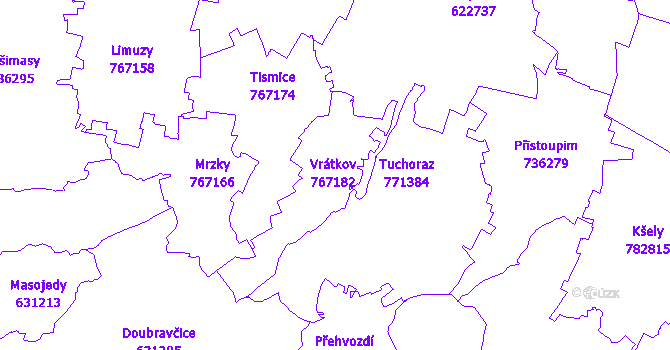 Katastrální mapa Vrátkov