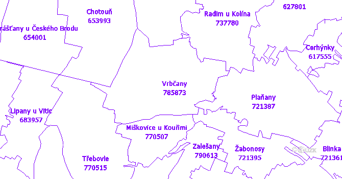 Katastrální mapa Vrbčany