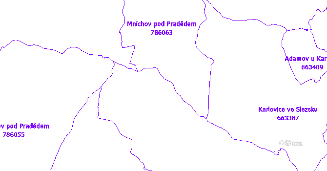 Katastrální mapa Vrbno pod Pradědem