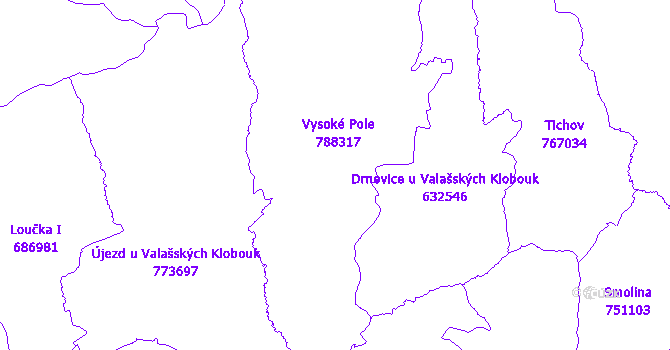 Katastrální mapa Vysoké Pole