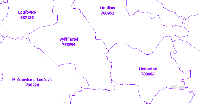Katastrální mapa Vyšší Brod