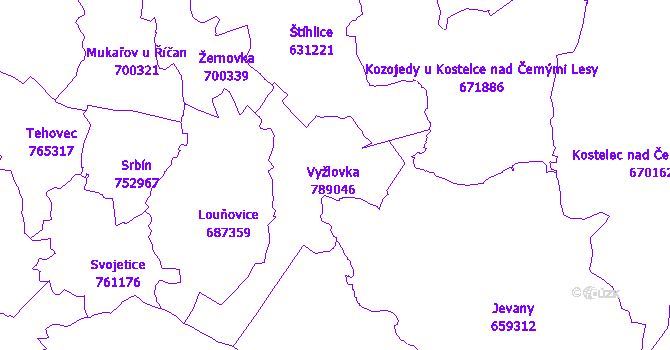 Katastrální mapa Vyžlovka