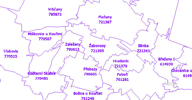 Katastrální mapa Žabonosy