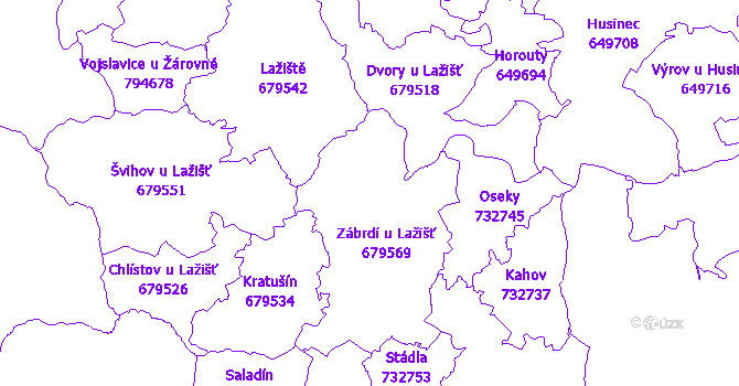 Katastrální mapa Zábrdí