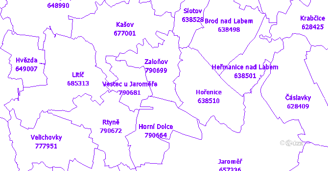 Katastrální mapa Zaloňov