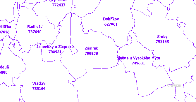 Katastrální mapa Zámrsk