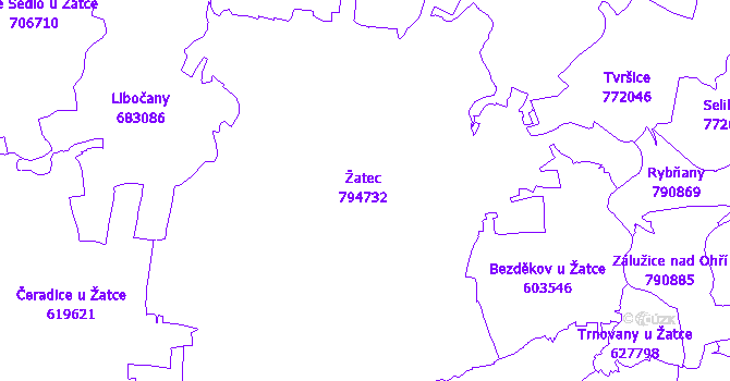 Katastrální mapa Žatec