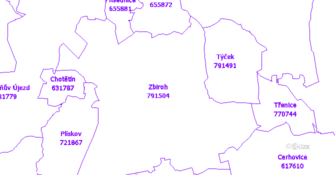Katastrální mapa Zbiroh