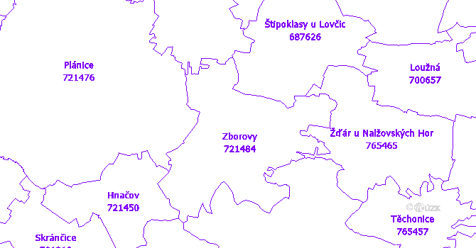 Katastrální mapa Zborovy