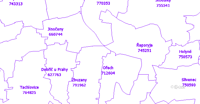 Katastrální mapa Zbuzany