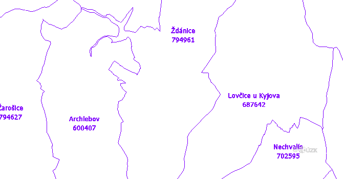 Katastrální mapa Ždánice