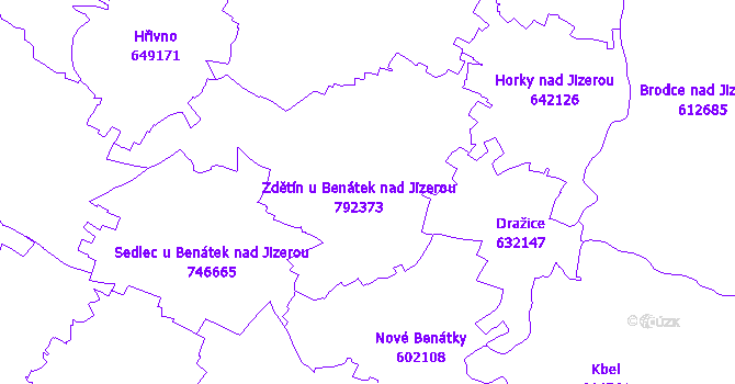 Katastrální mapa Zdětín