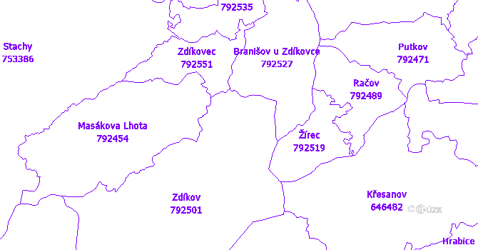 Katastrální mapa Zdíkov