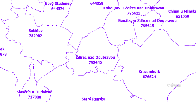 Katastrální mapa Ždírec nad Doubravou