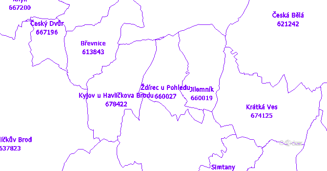 Katastrální mapa Ždírec