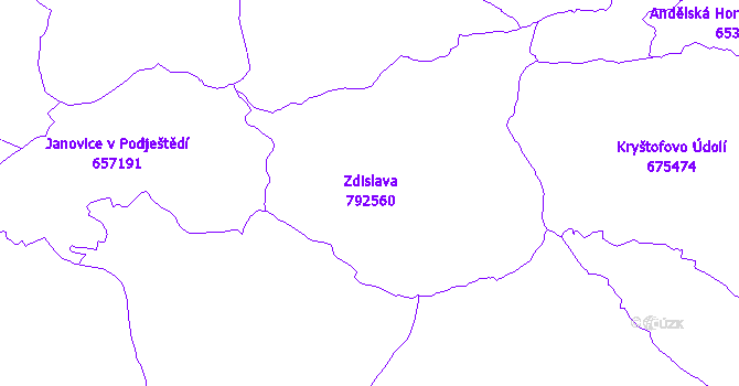 Katastrální mapa Zdislava