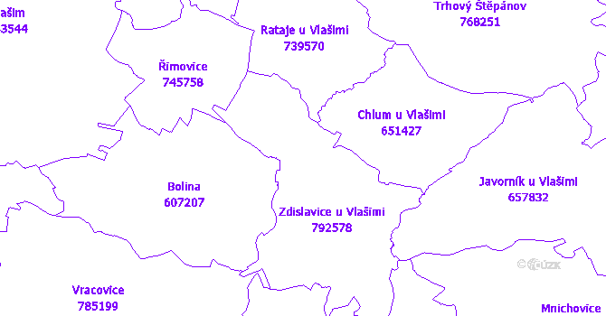 Katastrální mapa Zdislavice