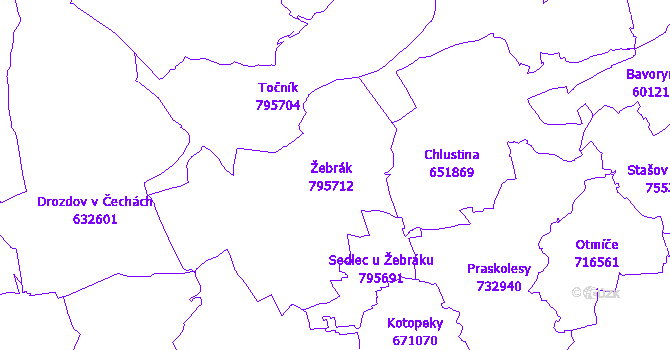 Katastrální mapa Žebrák
