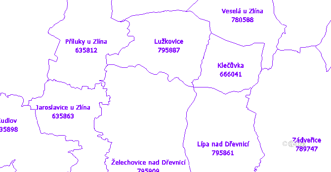 Katastrální mapa Želechovice nad Dřevnicí