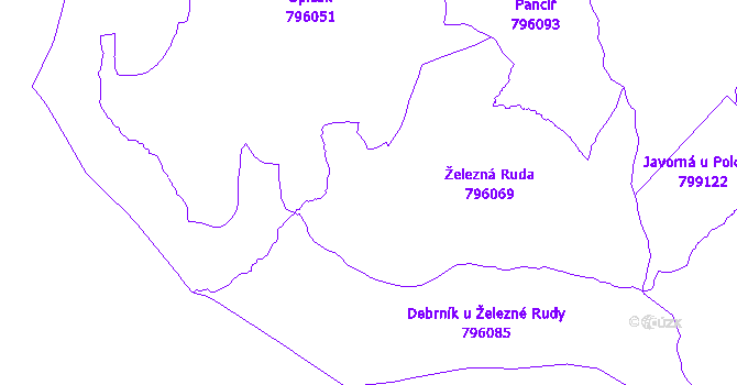 Katastrální mapa Železná Ruda