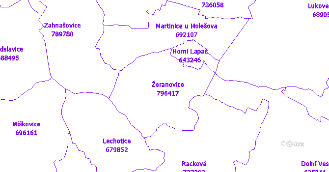 Katastrální mapa Žeranovice