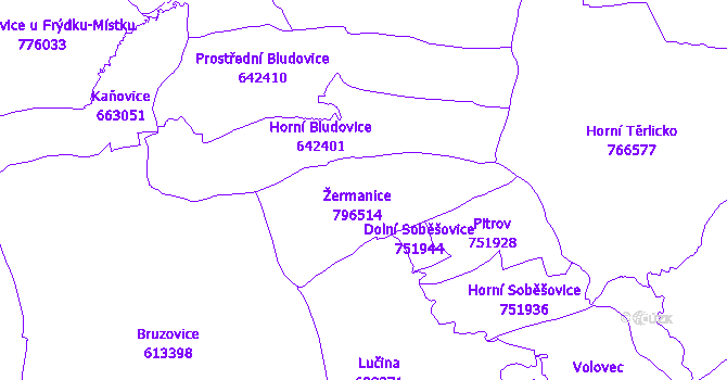 Katastrální mapa Žermanice
