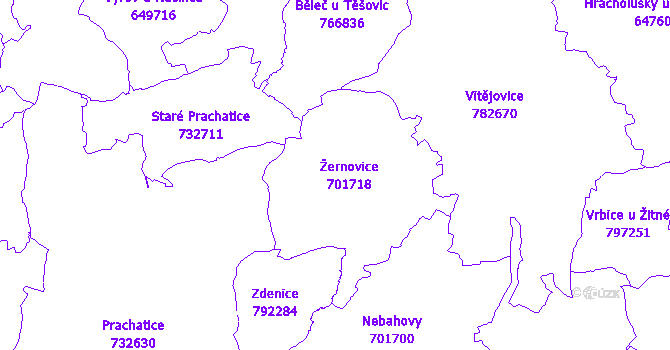 Katastrální mapa Žernovice