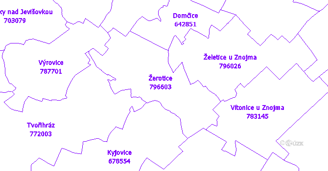 Katastrální mapa Žerotice
