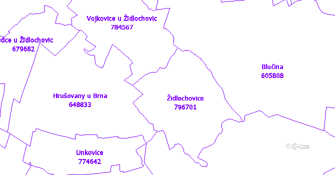 Katastrální mapa Židlochovice