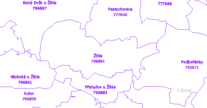 Katastrální mapa Žihle