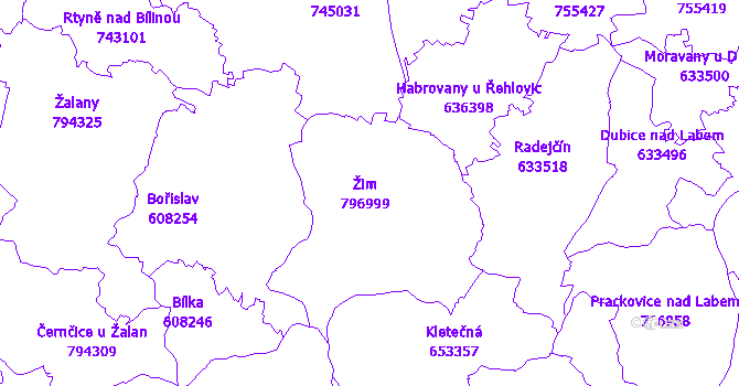 Katastrální mapa Žim